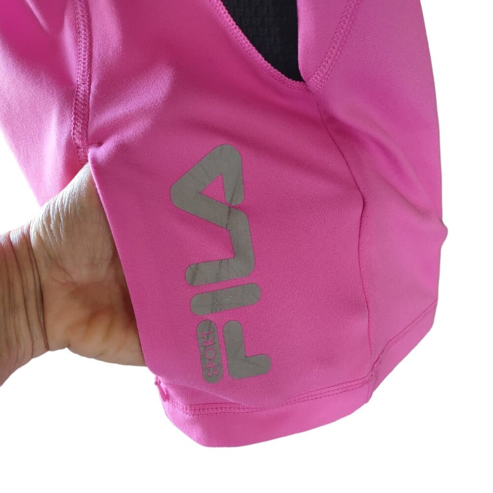 FILA Activewear Top Large Pocket Sz S Fuchsia Black - Picture 9 of 14